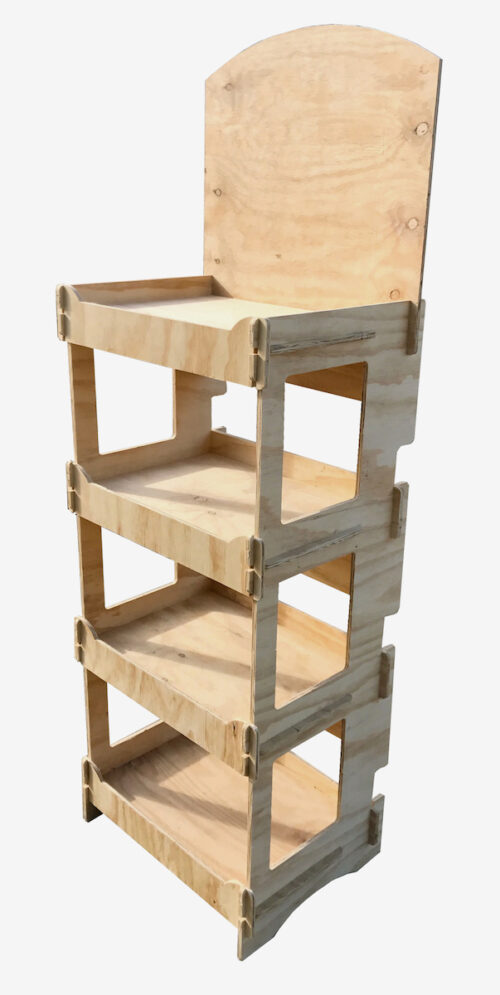 Large 4 shelf ply flatpack stand