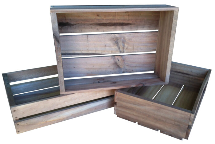 Fruit / Gift Box with ageing stain rustic wood